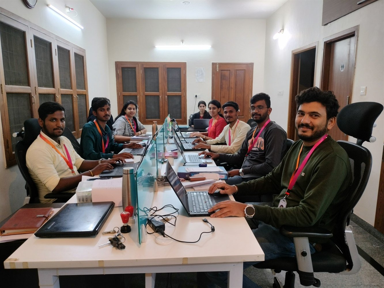 Team at work inside the office